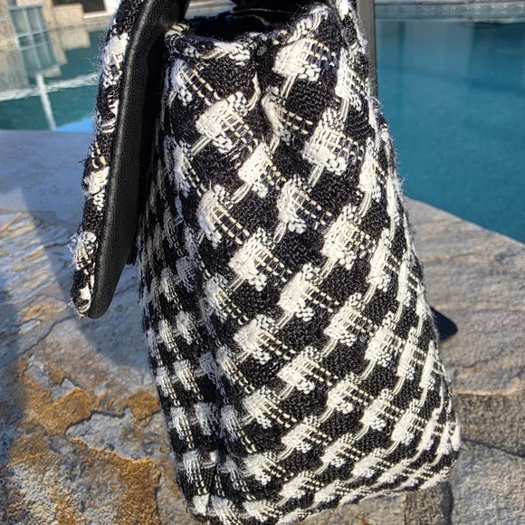Karl Lagerfeld Tweed Houndstooth Shoulder/Crossbody Bag - Picture 7 of 14
